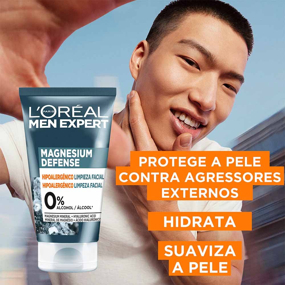 Gel de Limpeza Rosto Men Expert Magnesium Defense