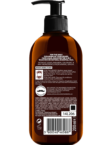 Men Barberclub Beard Hair Face Wash Packshot Back