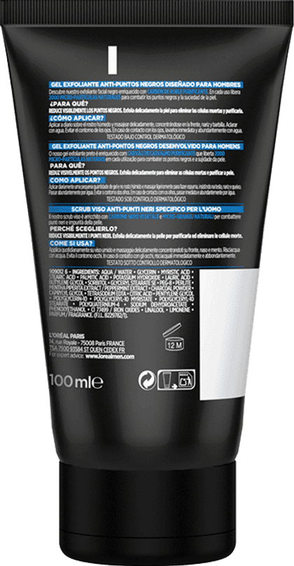 rótulo Gel Esfoliante Anti-Pontos Negros Men Expert