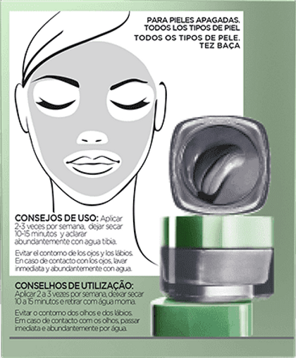 máscara facial argilas puras instruções de utilização