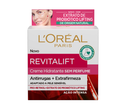 creme hidratante anti rugas revitalift pele sensível