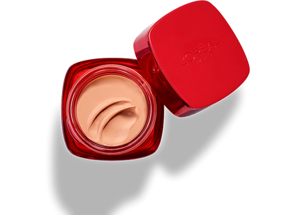 cuidado rosto creme vermelho revitalift frasco aberto