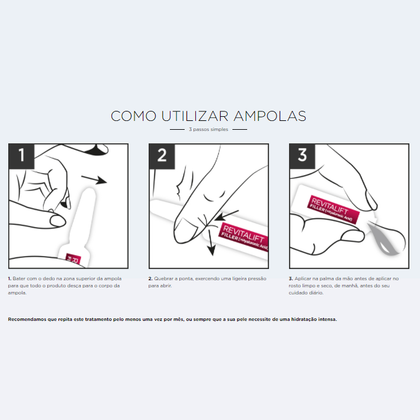 como utilizar ampolas faciais revitalift filler
