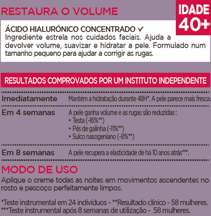 revitalift filler creme de noite rotulo